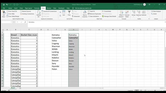 Extract the Unique Values using a Formula in Excel смотреть онлайн