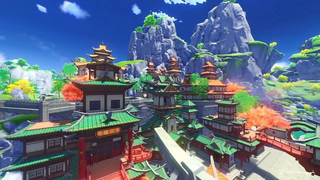 Heyu Tea House Liyue Harbor Ambience Background Music Bustling City Sound (30 Min) | Genshin Impact смотреть онлайн