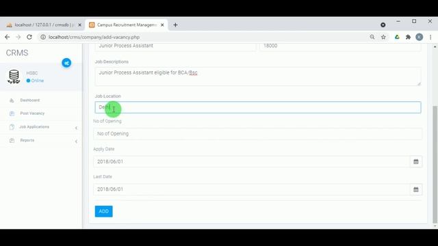 Campus Recruitment System PHP MySQL Project смотреть онлайн