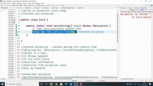 Checked and Unchecked Exceptions смотреть онлайн