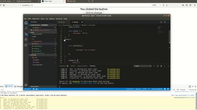 ReactJS Binding of Event Handler смотреть онлайн