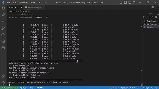 Как настроить среду разработки JAVA с помощью vscode (как использовать devcontaienrs, sdkman) смотреть онлайн