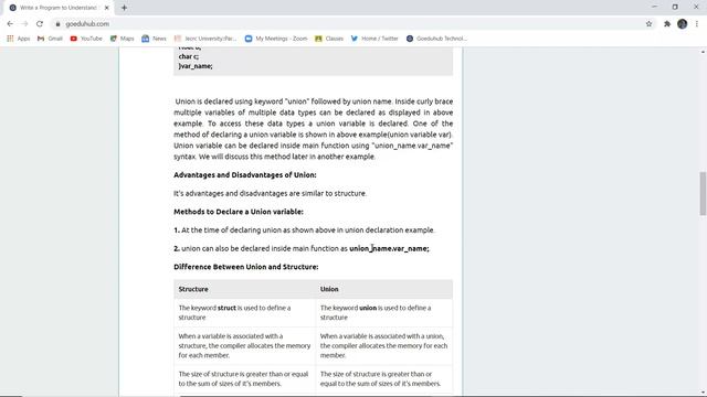 Structures and Unions |C Program with structure and union |Difference Between Union and Structure смотреть онлайн