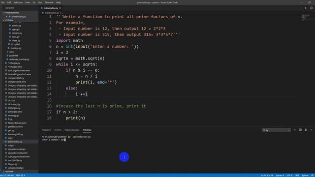 Print all prime factors of a number in Python смотреть онлайн