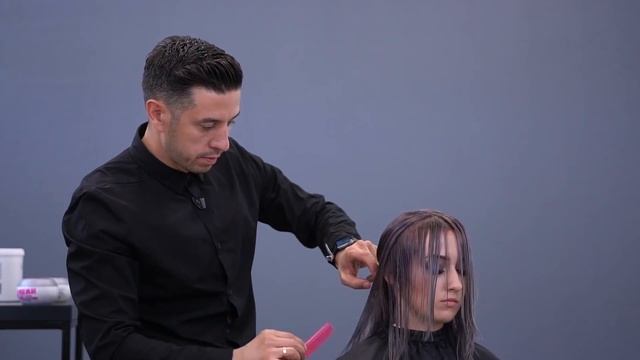 Стрижка средней длины. Графитовый цвет. Накрутка для текстуры. Александр Попков. смотреть онлайн