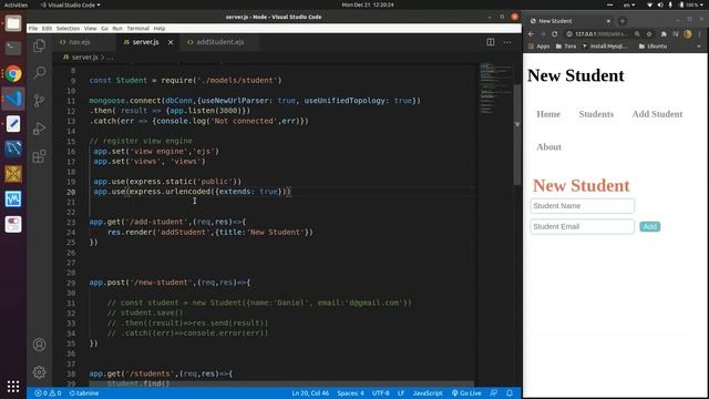 40 Node Adding New Student Post Request смотреть онлайн