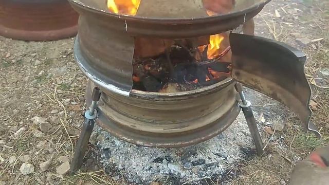 Печка буржуйка из двух дисков от Газели смотреть онлайн