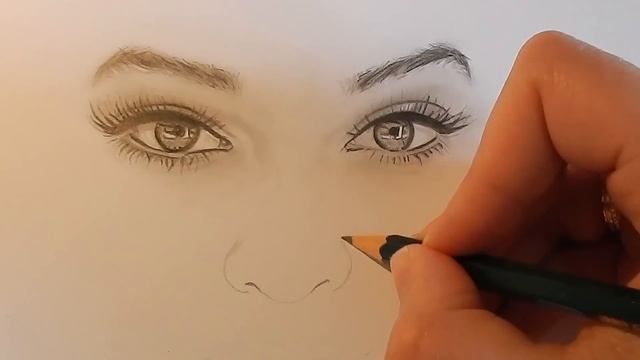 How to draw, shade realistic eyes, nose and lips with graphite pencils | Step by Step смотреть онлайн