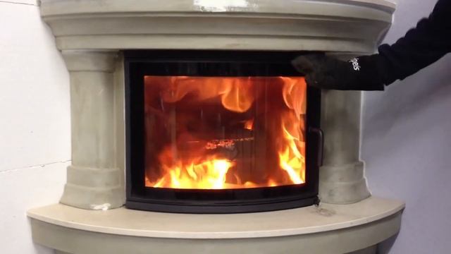 Горение в чугунной каминной топке Nordpeis NI-25 Panorama. Как горит выходец из Jotul? | Каминити смотреть онлайн