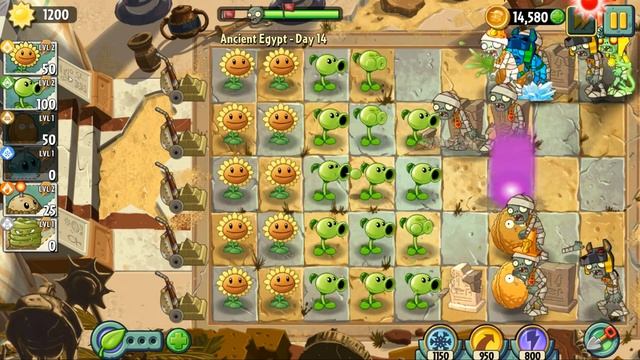 Plants Vs. Zombies 2 (без доната, супер способностей, сада дзен) #1 (Ancient Egypt).