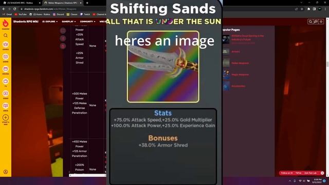 HOW TO GET THE SECRET SHIFTING SANDS SWORD in Shadovis RPG смотреть онлайн