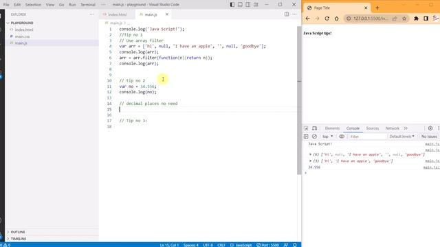 JavaScript | Top Tips and Tricks : Tip : Filter an array, ~~ to remove decimal values смотреть онлайн