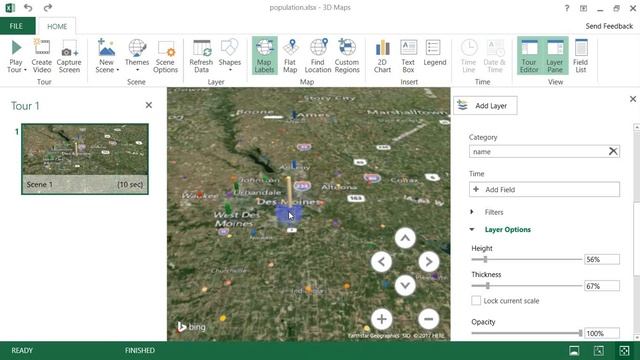 Excel 2016 Visualize data in 3d maps смотреть онлайн