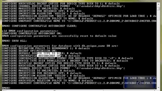 How To Use Configure Command of RMAN part 01 смотреть онлайн