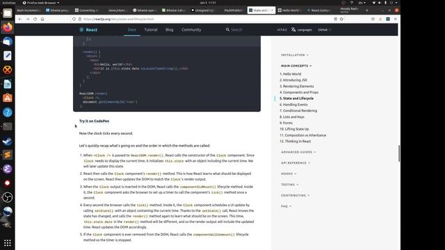 Distinction of state and lifecycle in React apps смотреть онлайн