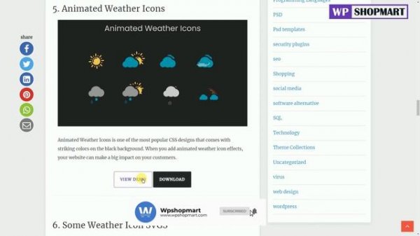 10 Best CSS Weather Icons | CSS Weather Icons Code Examples For Free Download | Wpshopmart