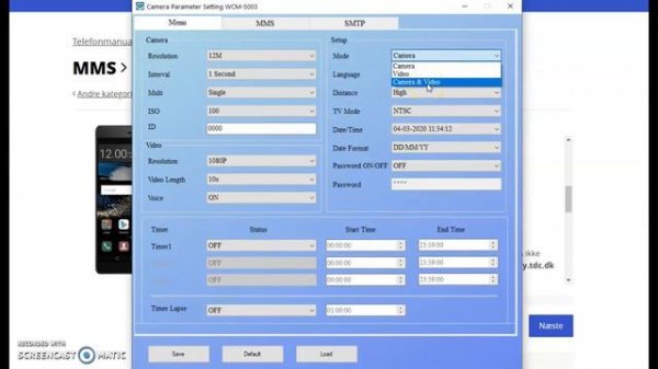 DENVER WCM-8010 setup