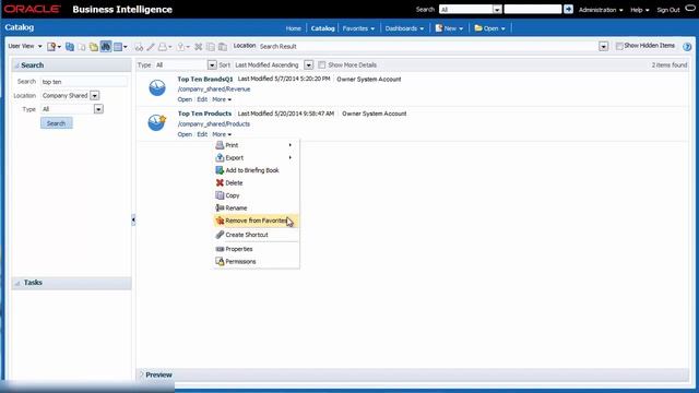 Working with Favorites Using Oracle BI EE смотреть онлайн