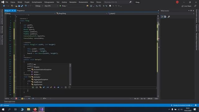 Console Pong Game C# смотреть онлайн