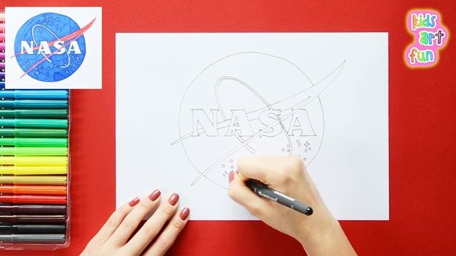 How to draw NASA Logo or Emblem смотреть онлайн