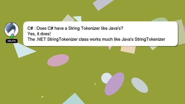 C# : Does C# have a String Tokenizer like Java's? смотреть онлайн