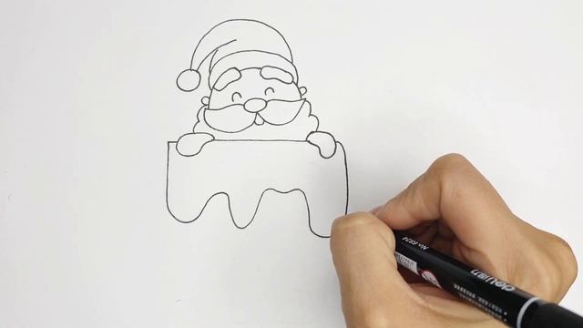 Как нарисовать САНТА КЛАУСА | Santa Claus | челлендж 30 рождественских рисунков #7 смотреть онлайн