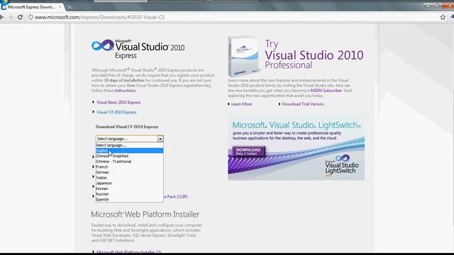 C# Tutorial 1 - Installing Microsoft Visual C# 2010 Express смотреть онлайн