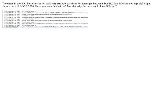 Databases: SQL Server Error log - strange date смотреть онлайн