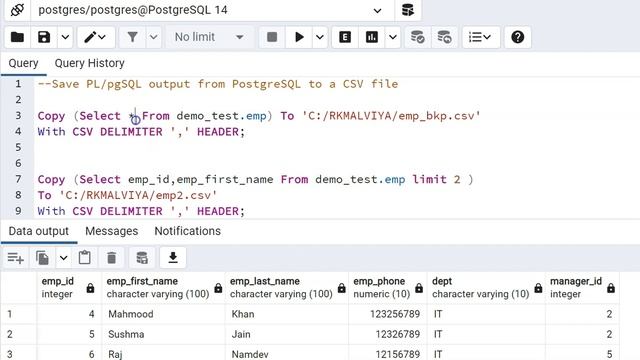 PostgreSQL Save output/result from PostgreSQL to a CSV file | PostgreSQL Copy | Copy command VD 26 смотреть онлайн