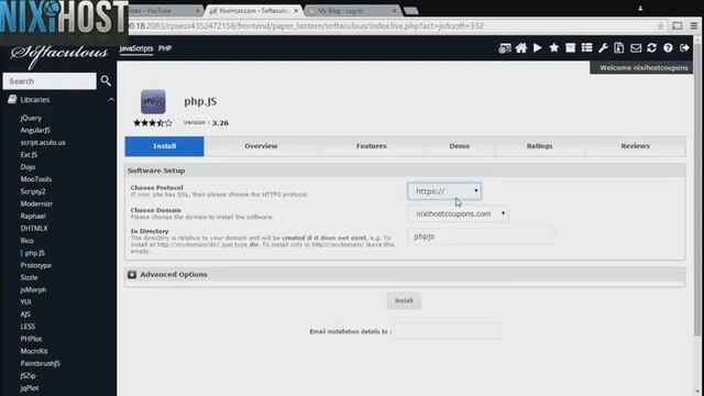 Installing php.JS with Softaculous in cPanel смотреть онлайн