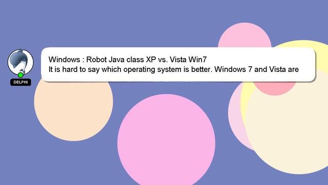 Windows : Robot Java class XP vs. Vista Win7 смотреть онлайн