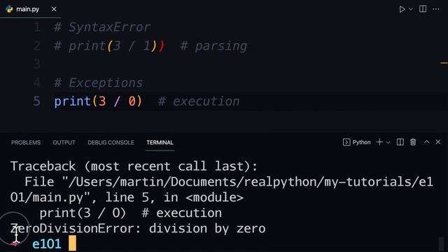 Working With Python Exceptions and Differentiating From Syntax Errors смотреть онлайн