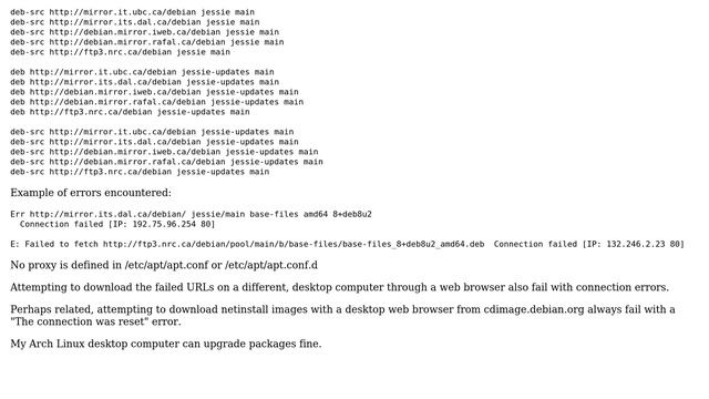 Debian 8 apt-get upgrade fails with Failed to fetch ... Connection failed смотреть онлайн