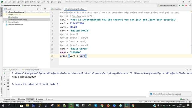 13 - Python | Variable , Integer , flot, string lab in Hindi смотреть онлайн