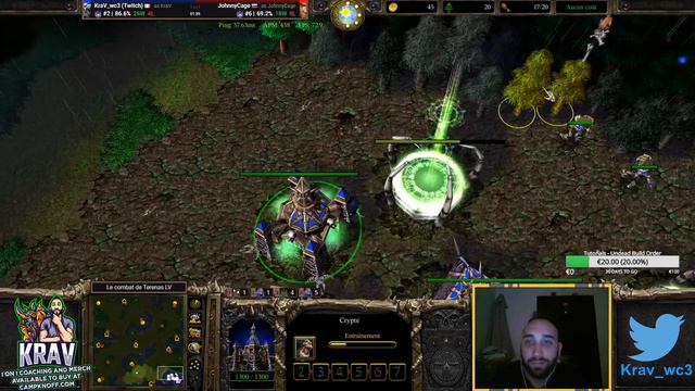 KraV vs JohnnyCage "Undead vs Human" | Warcraft 3 | смотреть онлайн