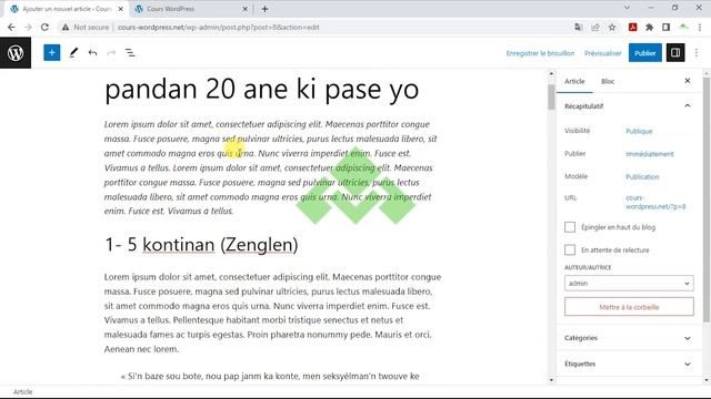 Annou Aprann | Kòmanw ka ekri yon atik (post) nan WordPress ? | PART 1 смотреть онлайн