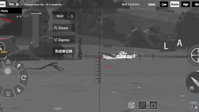 War Thunder Mobile?: (Panzer War D.E) Simulator Mod T-72 Vs 