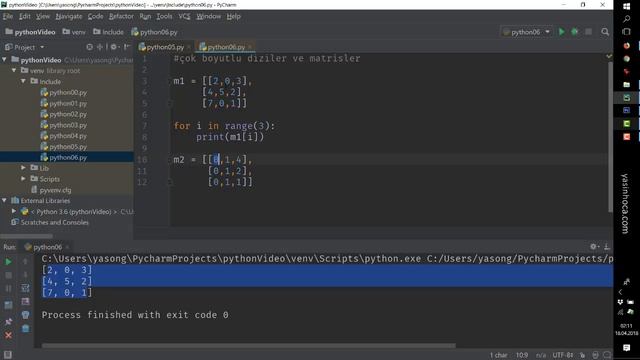 Python - 06 - Çok boyutlu diziler, matrisler смотреть онлайн