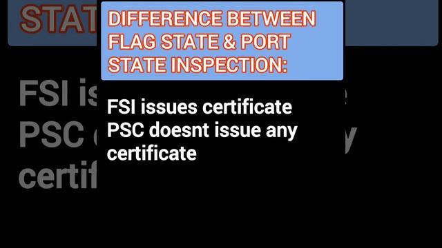 What is the difference between FSI( Flag State Insp.) & PSI? & What is flag state & port state? смотреть онлайн