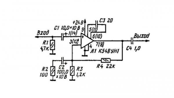 Предварительный усилитель на ИМС К548УН1А