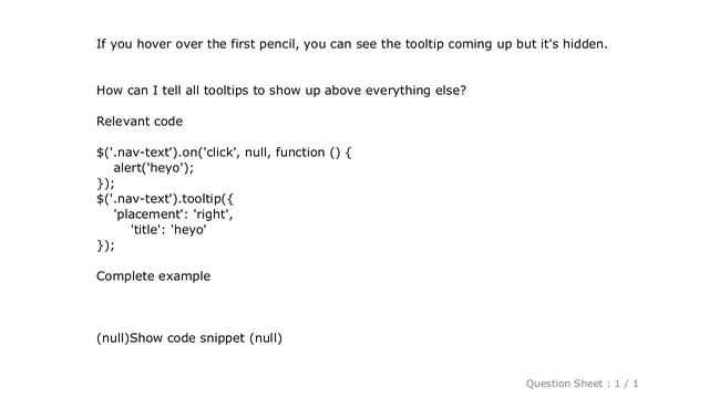 CSS : Bootstrap Tooltip working but hidden due to z-index? смотреть онлайн