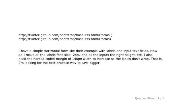 HTML : how do I easily increase the font size of all form elements in twitter's bootstrap css syste смотреть онлайн