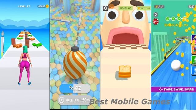 Twerk Race vs Action Balls vs Sandwich Runner vs Going Balls #50 I Satisfying Mobile Game смотреть онлайн