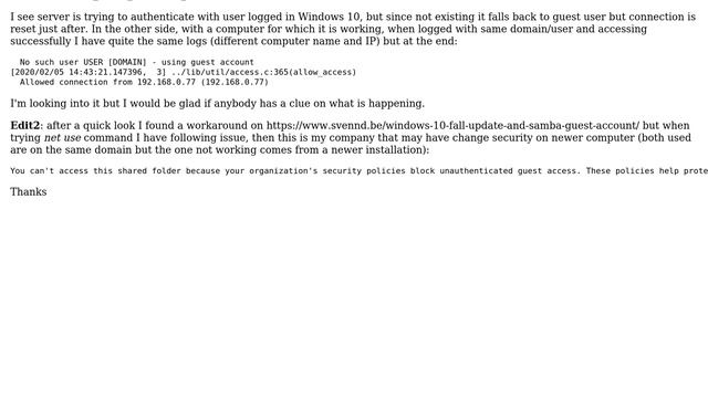 Windows 10 cannot connect to Linux Samba shares, except from SMB1/CIFS (2 Solutions!!) смотреть онлайн