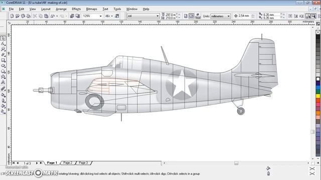 making of F4f wildcat side view using corel draw and photoshop смотреть онлайн