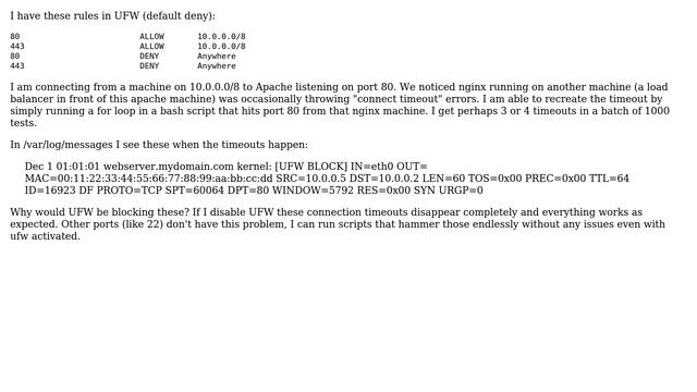 UFW blocking port 80 when it should not смотреть онлайн