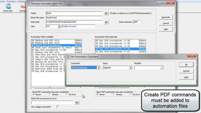 Adagio Console - Automation Batch Files смотреть онлайн
