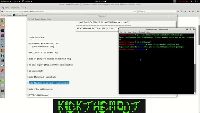 How To Kick People From Your Wifi On Kali Linux [KickThemOut Tutorial] смотреть онлайн