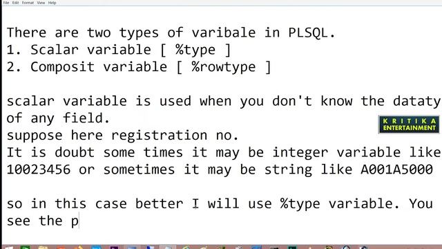 variable in PLSQL | PLSQL tutorials | PLSQL tutorials for beginners | rowtype | what is PLSQL смотреть онлайн