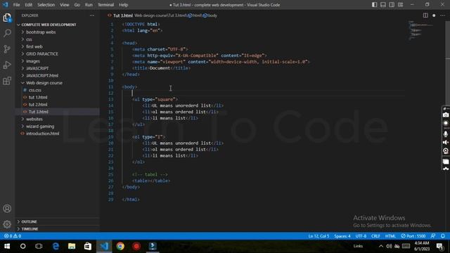 HTML TUT NO 3 talking about ul,ol,li and tabels #vedioediting смотреть онлайн